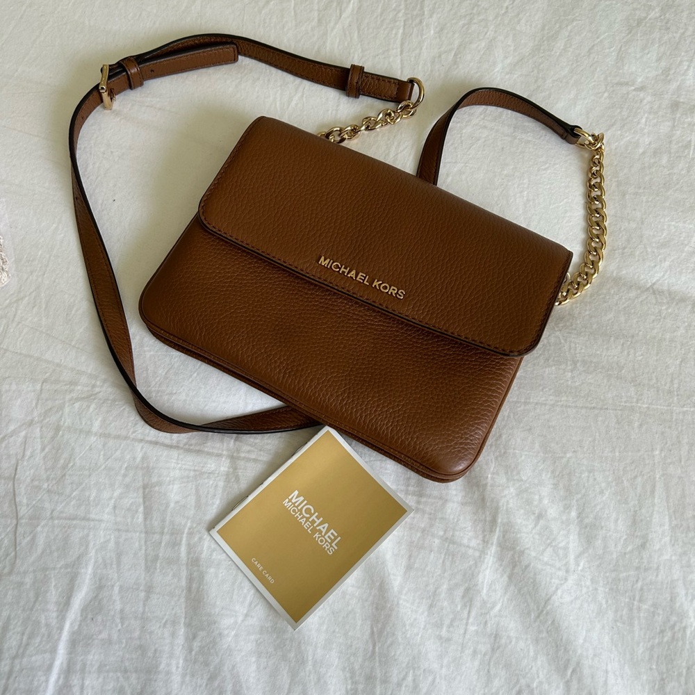 Michael Kors Brown Leather Crossbody Bag